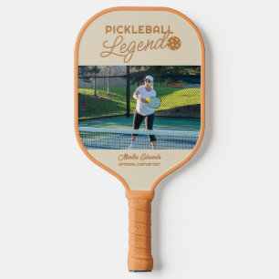 Custom Photo & Text Tan Personalised Legend Pickleball Paddle