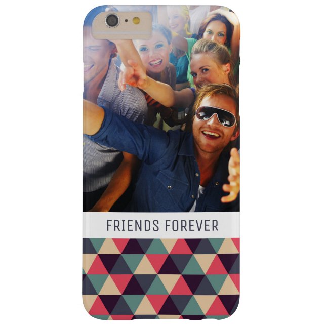 Custom Photo & Text Teal & Pink Triangle Pattern Case-Mate iPhone Case (Back)