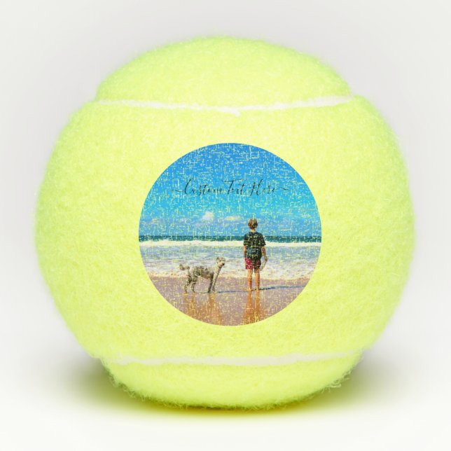 Custom Photo Text Tennis Balls Your Pet Photos (Front)