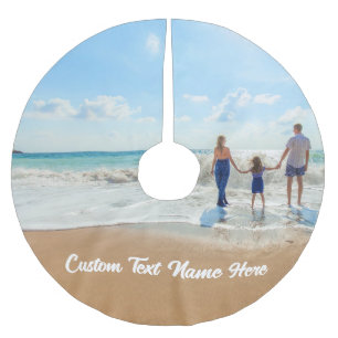 Custom Photo Text Tree Skirt Your Family Photos