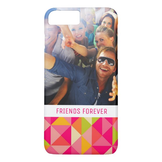 Custom Photo & Text Triangles geometrical pattern Case-Mate iPhone Case (Back)