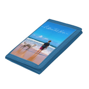 Custom Photo Text Trifold Wallet Gift Your Photos