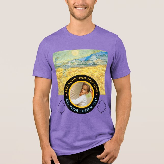 Custom Photo-Text – Van Gogh Art Birthday Holiday Tri-Blend Shirt (Front)