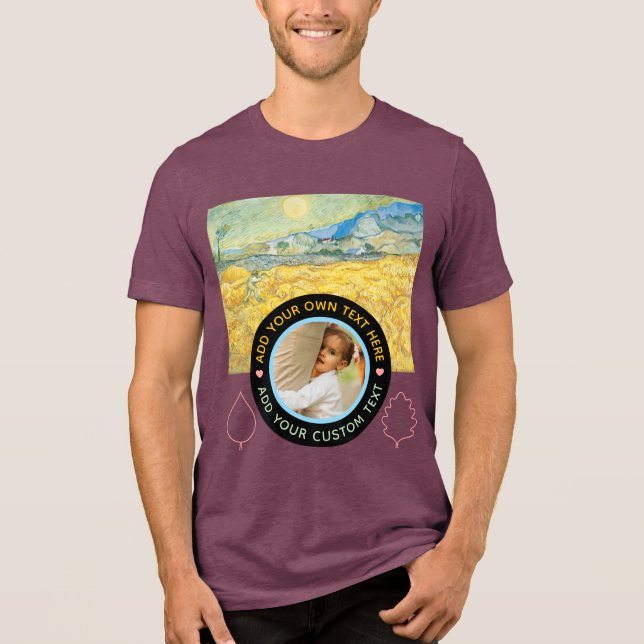 Custom Photo-Text – Van Gogh Art Birthday Holiday Tri-Blend Shirt (Front)