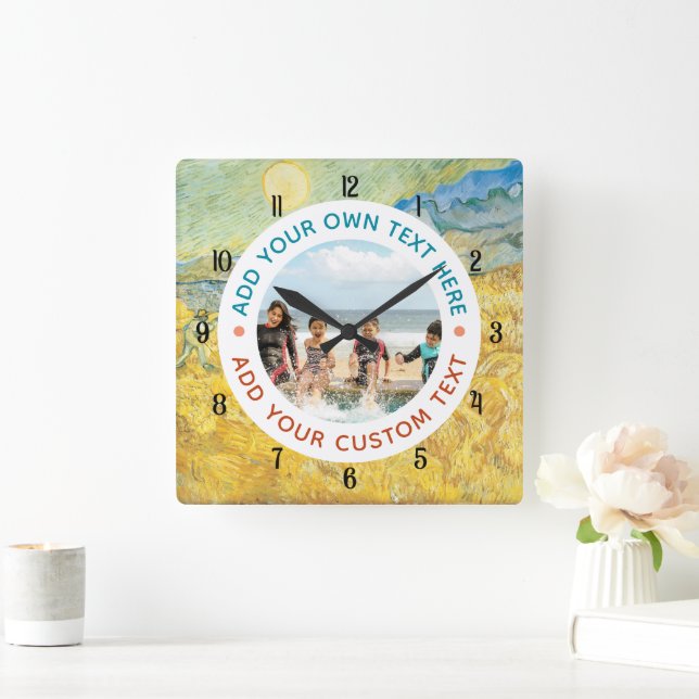 Custom Photo & Text Wall Clock – Personalised Gift (Home)