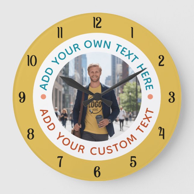 Custom Photo & Text Wall Clock – Personalised Gift (Front)