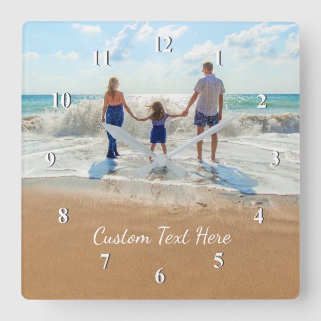Custom Photo Text Wall Clock Your Design (Front)