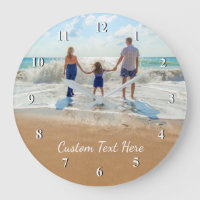 Custom Photo Text Wall Clock Your Family Gift