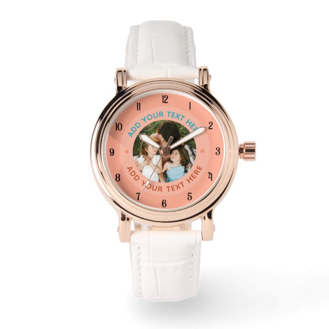 ⌚ Custom Photo & Text Watch for Her | Personalised (Front)