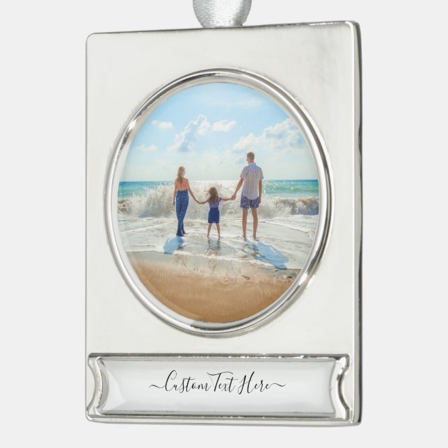 Custom Photo Text Your Design Christmas Ornament (Left)