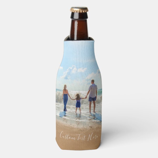 Custom Photo Text Your Own Design Bottle Cooler (Bottle Front)