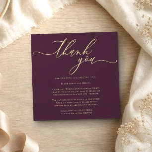 Custom Photo Thank You Mini Midnight Fig Enclosure Card