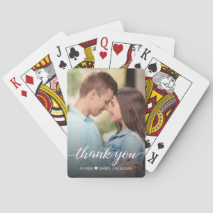 Custom Photo Thank you Script Wedding Favour Playing Cards