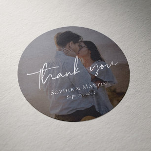 Custom Photo Thank You Wedding Sticker