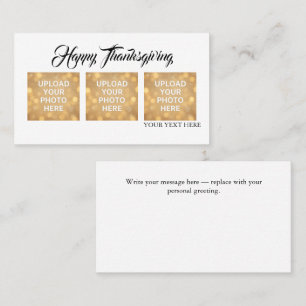 Custom Photo Thanksgiving Greeting Business Card