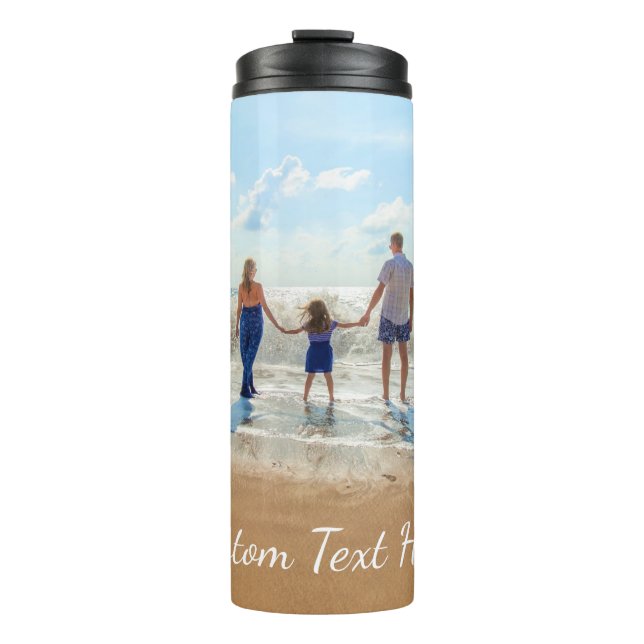 Custom Photo Thermal Tumbler Personalised Text (Front)