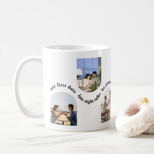 Custom Photo Timeline – Wedding Gift for Couple Coffee Mug (Creator Uploaded)