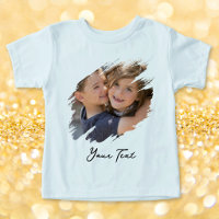 Custom Photo Toddler Boys Blue Soft Cotton T-shirt