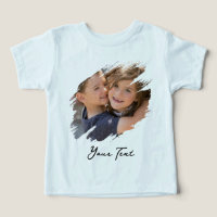 Custom Photo Toddler Boys Blue Soft Cotton T-shirt