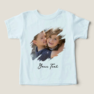 Custom Photo Toddler Boys Blue Soft Cotton T-shirt