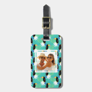 Custom Photo Toucans On Teal Luggage Tag
