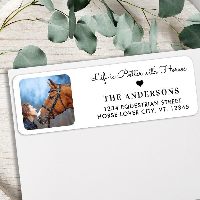 Custom Photo Trendy Horse Lover Return Address (Creator Uploaded)