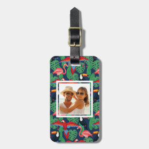 Custom Photo Tropical Birds In Bright Colours Luggage Tag