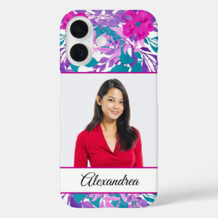 Custom Photo Tropical Floral Flowers Personalise   iPhone 16 Case