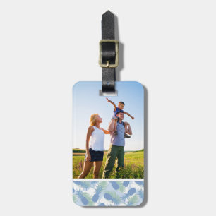 Custom Photo Tropical Pastel Pineapple Pattern Luggage Tag
