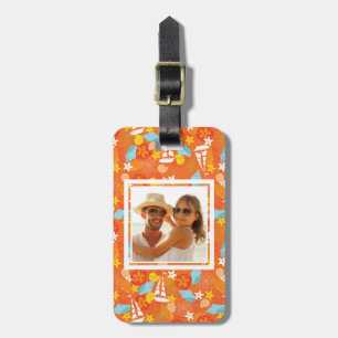 Custom Photo Tropical Sailboat Pattern Luggage Tag