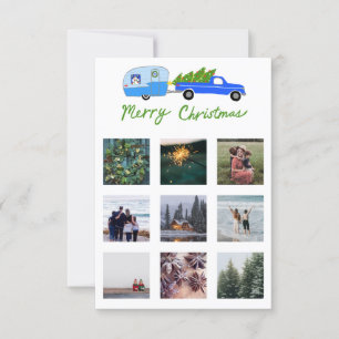 CUSTOM PHOTO Truck Camper Trailer Christmas Card