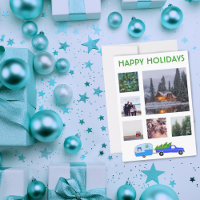CUSTOM PHOTO Truck Camper Trailer Christmas Card