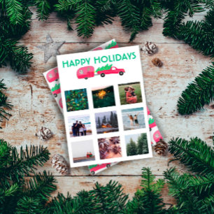 CUSTOM PHOTO Truck Camper Trailer Christmas Card
