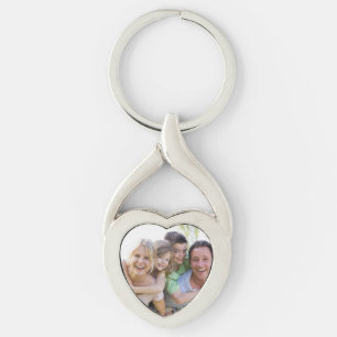 Custom Photo Twisted Heart Metal Keychain