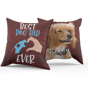 Custom Photo two sided-pillow Best Dog Dad Ever Cushion