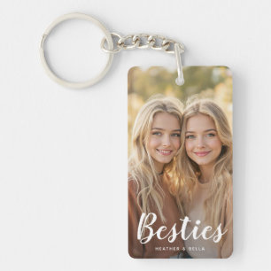 Custom Photo Typography Bestie Key Ring