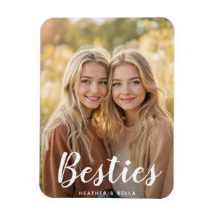 Custom Photo Typography Bestie Magnet