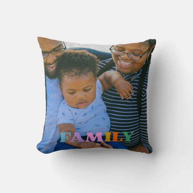 custom photo typography modern pretty Throw Pillow (Front)
