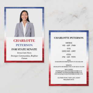Custom Photo Unique Political Campaign Politician Business Card