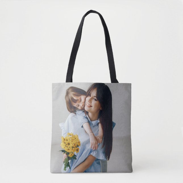 Custom Photo Upload Design Your Own Double Sided Tote Bag (Front)