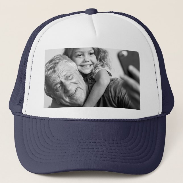 Custom Photo Upload Design Your Own Grandpa Trucker Hat (Front)