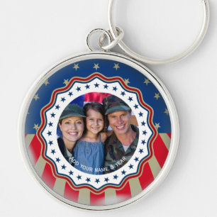 Custom Photo USA Military - Veteran & Memorial Day Key Ring