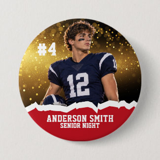 Custom Photo Varsity Football Button Pin