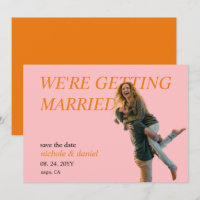 Custom Photo Vibrant Chic Wedding Save the Date
