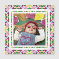 Custom Photo Vibrant Pink Happy Green Mother’s Day