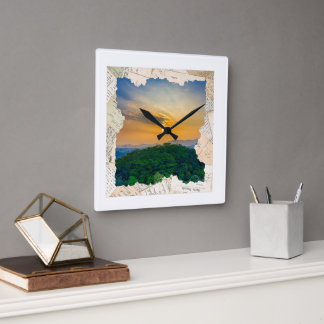 Custom Photo Vintage Newspaper Frame Square Wall Clock