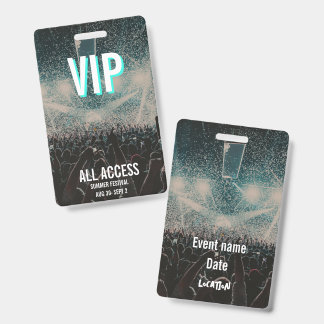 Custom PHOTO VIP All Access Concert Crowd ID Badge