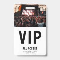 Custom Photo VIP All Access Pass Concert