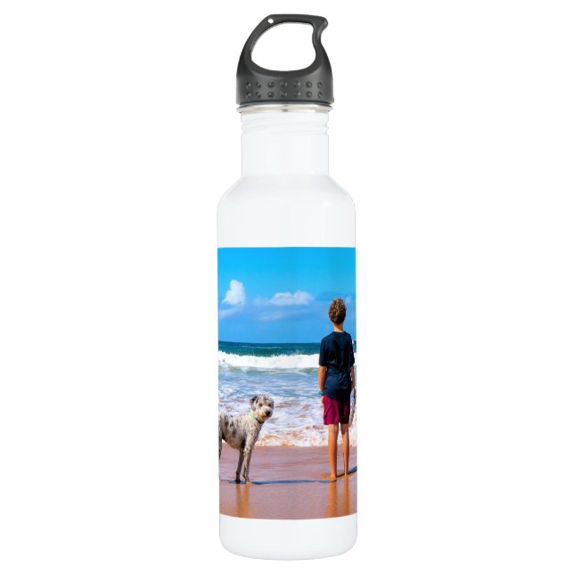 Custom Photo Water Bottle with Your Photos Design (Front)