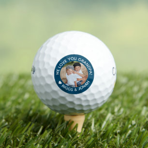 Custom Photo We Love You Grandpa Father's Day Golf Balls